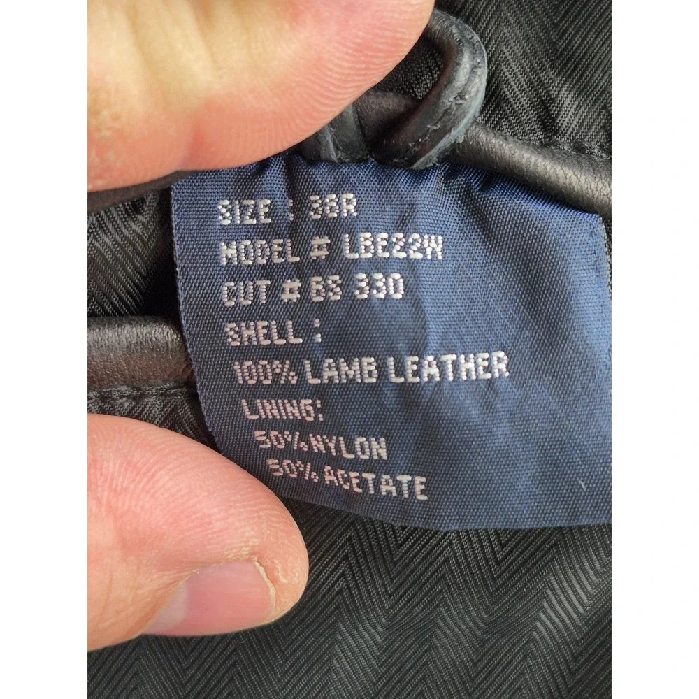 Ralph Lauren Blue Label Mens Black Lamb Leather Blazer Sport Coat Jacket Sz 38 R